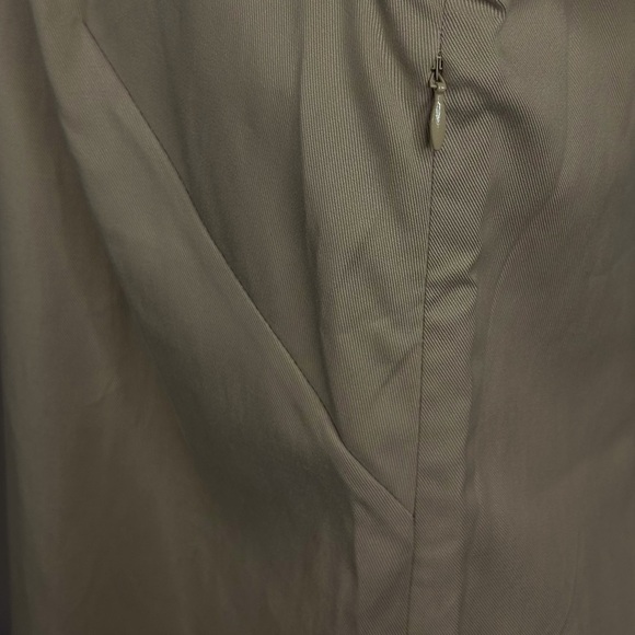 Talbots Shift Dress 10 Lace Up 3/4 Sleeve Tencel Blend Army Green Closet Staple - Picture 9 of 10